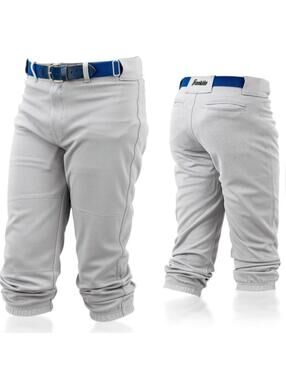 Franklin Sports Youth Small Baseball Pant Grey Elastic Waistband Classic Boy Fit